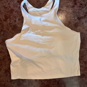 Women's White Pilates Tank Top, built in cups